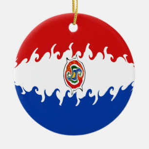 Paraguay Gnarly Flag Ceramic Ornament