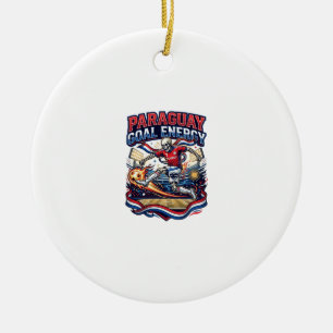 Paraguay Goal Energy Skeleton Striker Nations Bold Ceramic Ornament