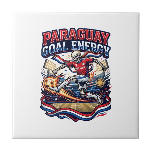 Paraguay Goal Energy Skeleton Striker Nations Bold Tile (Front)