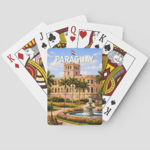 Paraguay Illustration Travel Art Vintage Playing Cards