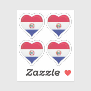 Paraguay love flag pride heart sticker