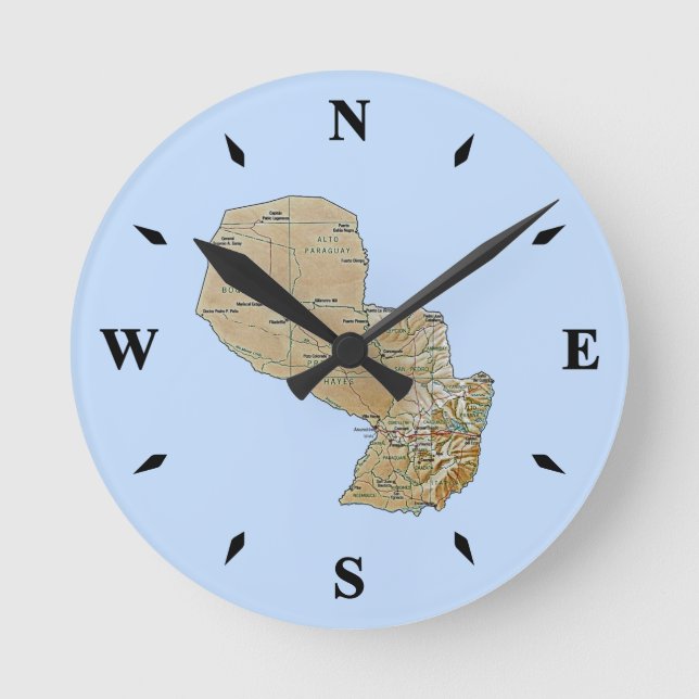 Paraguay Map Clock (Front)