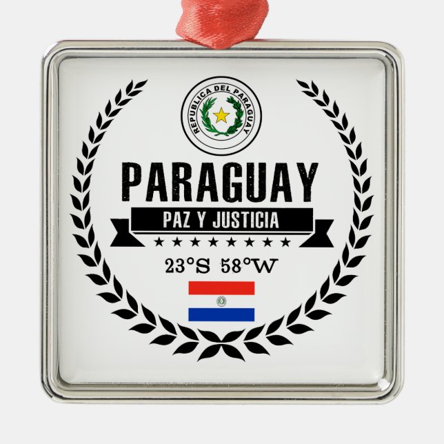 Paraguay Metal Ornament (Front)