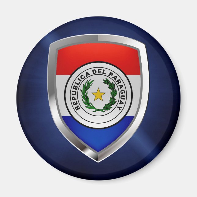 Paraguay Metallic Emblem Magnet (Front)