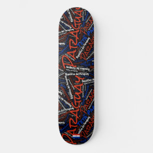 Paraguay National Pride Wordcloud Skateboard