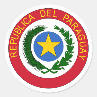 Paraguay Official Coat Of Arms Heraldry Symbol Classic Round Sticker