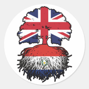 Paraguay Paraguayan British UK Tree Roots Flag Classic Round Sticker