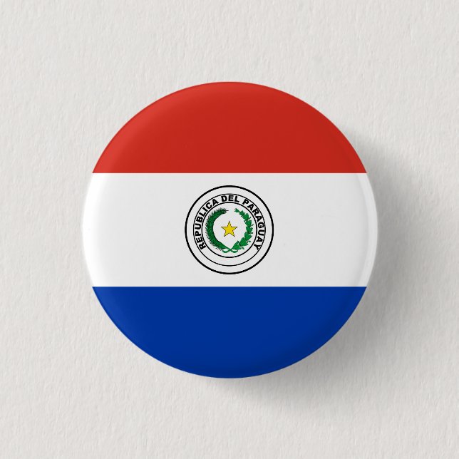 Paraguay (Paraguayan) Flag 1 Inch Round Button (Front)