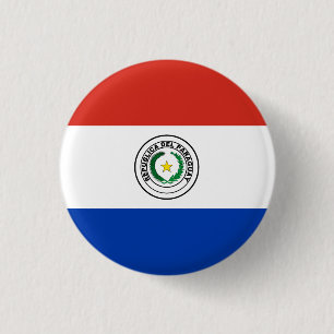 Paraguay (Paraguayan) Flag 1 Inch Round Button