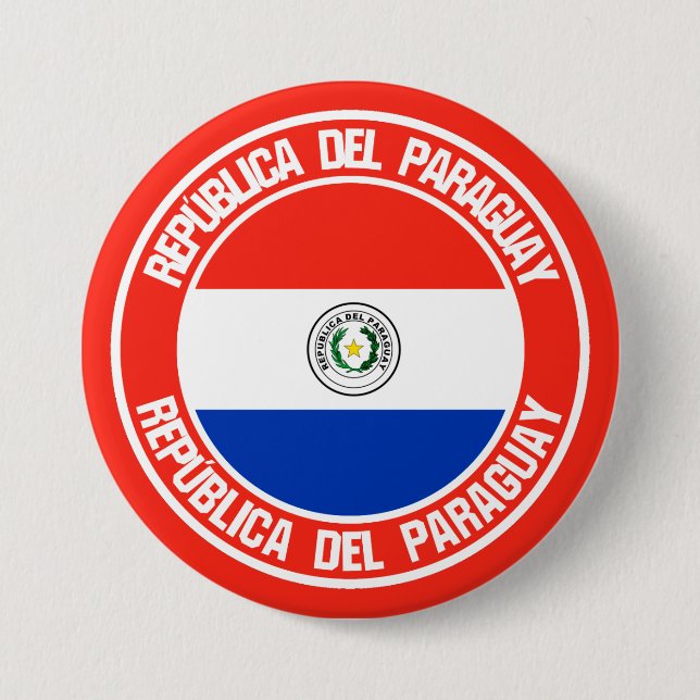 Paraguay Round Emblem 3 Inch Round Button (Front)