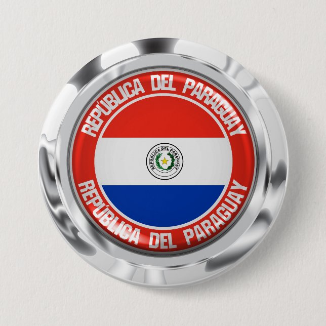 Paraguay Round Emblem 3 Inch Round Button (Front)