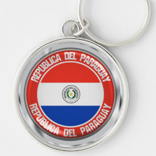 Paraguay Round Emblem Keychain