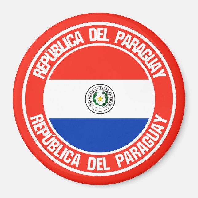 Paraguay Round Emblem Magnet (Front)