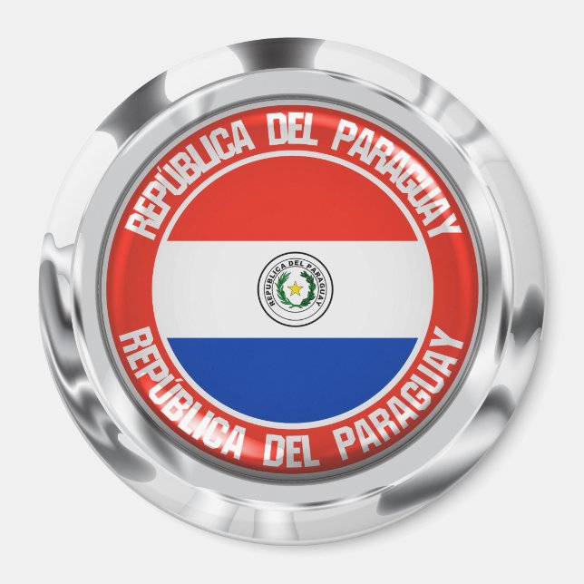 Paraguay Round Emblem Magnet (Front)