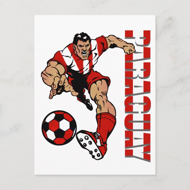 Paraguay soccer fans soccer player gifts postcard (Front)