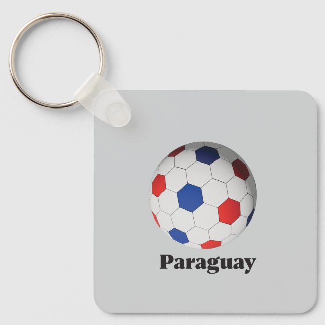 Paraguay soccer keychain (Front)
