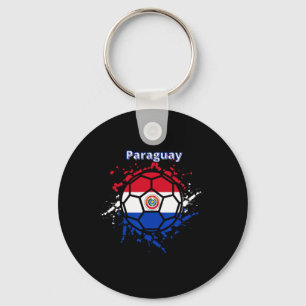 Paraguay Soccer Paraguayan Flag Futbol Fan Jersey Keychain