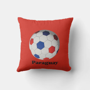 Paraguay Soccer Throw Pillow