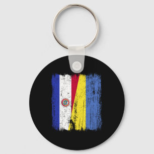 Paraguay Ukraine Half Flag Paraguayan Ukrainian He Keychain