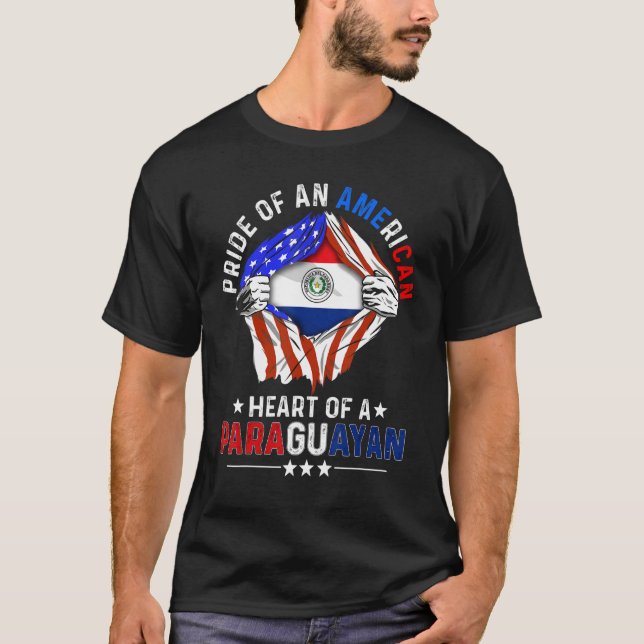 Paraguayan American America Pride Foreign Paraguay T-Shirt (Front)