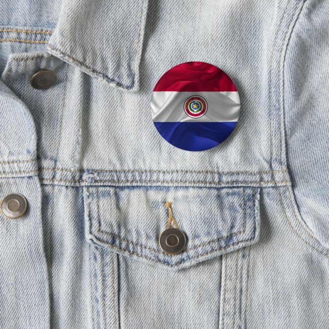 Paraguayan flag 2 inch round button (In Situ)