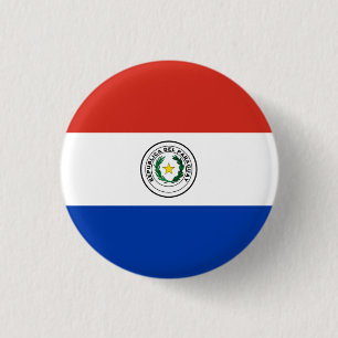 Paraguayan Flag, Flag of Paraguay 1 Inch Round Button