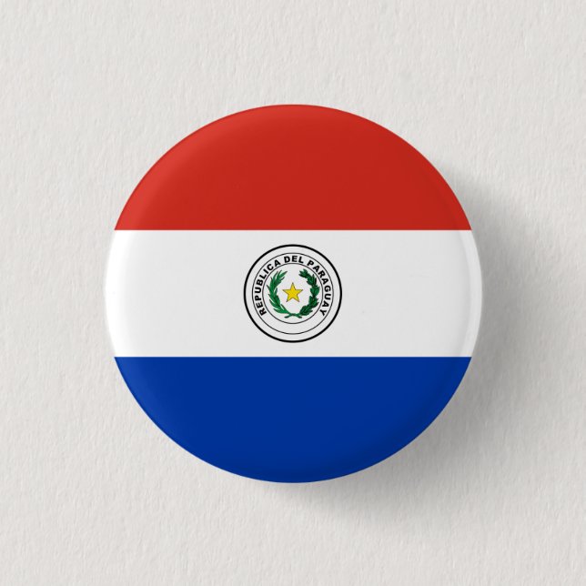 Paraguayan Flag, Flag of Paraguay 1 Inch Round Button (Front)