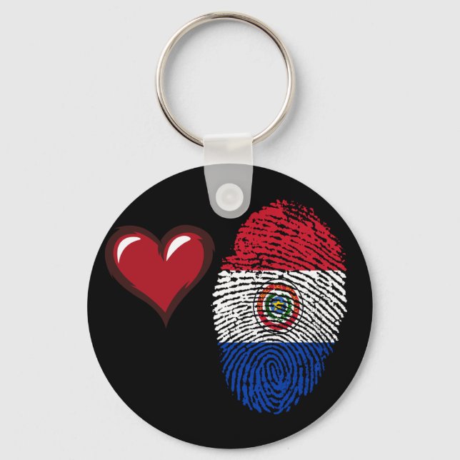 Paraguayan touch fingerprint flag keychain (Front)