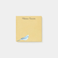 Parakeet bleu avec Casquette de fête 3"x3" Post-it