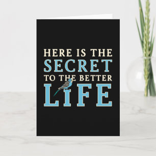 Parakeet Lover Secret To Better Life Budgerigar Card