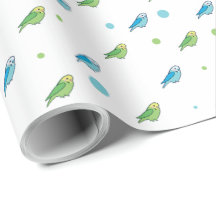 Parakeet polka dot wrapping paper