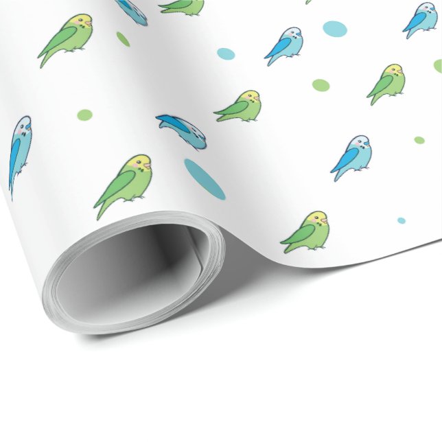 Parakeet polka dot wrapping paper (Roll Corner)