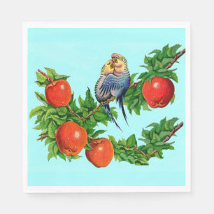 parakeets in love napkin