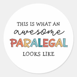 Paralegal Awesome Legal Assistant Funny Classic Round Sticker