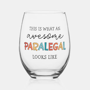 Paralegal Awesome Legal Assistant Funny  Stemless Wine Glass