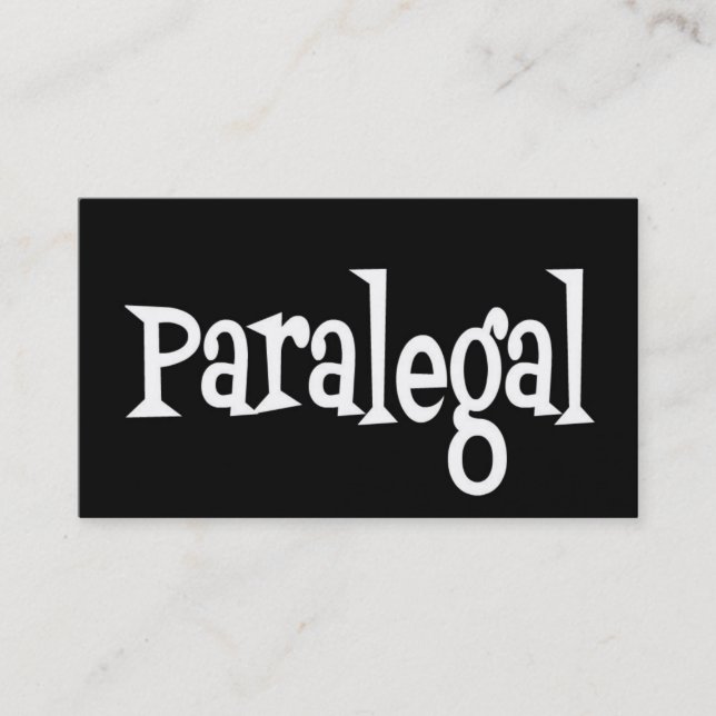 Paralegal Black and White Business Card (Front)