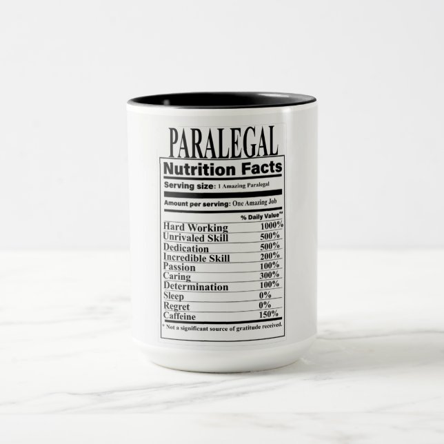 Paralegal Nutrition Facts Mug (Center)