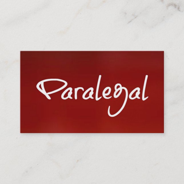 Paralegal Red Business Card (Front)
