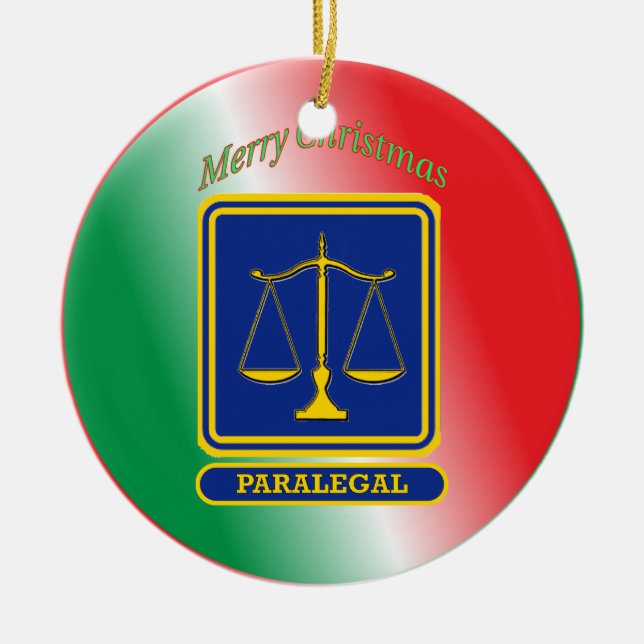 Paralegal Shield Ceramic Ornament (Front)