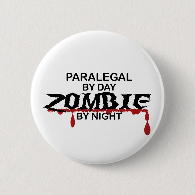 Paralegal Zombie 2 Inch Round Button (Front)