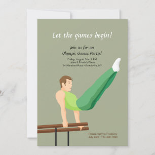 Parallel Bars Gymnast Invitation
