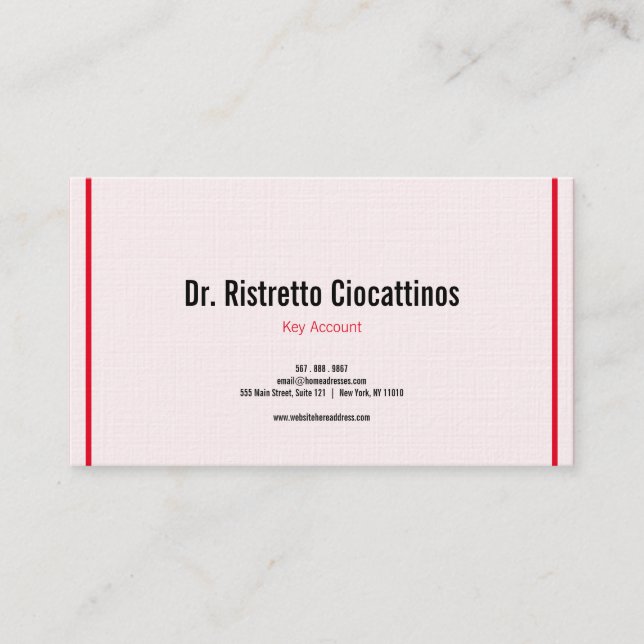 Parallel Lined world red Business Card (Front)