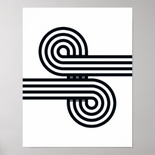 Parallel Lines Art Print - Black and White Line