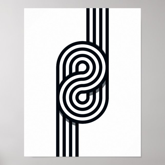 Parallel Lines Art Print - Black and White Line (Front)