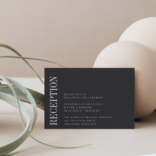 Parallel Modern Black & White Wedding Reception Enclosure Card