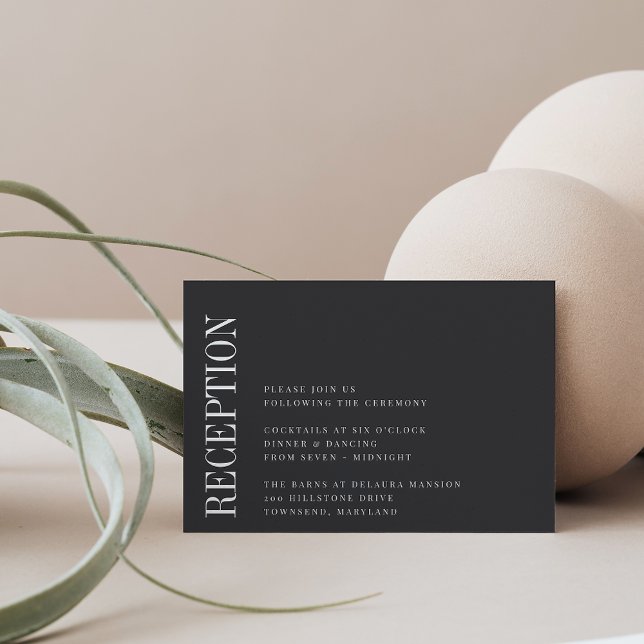 Parallel | Modern Black & White Wedding Reception Enclosure Card (Creator Uploaded)