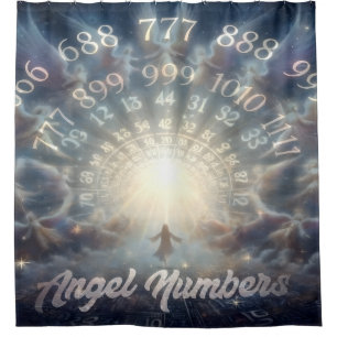 Parallel Realms Angel Numbers Shower Curtain