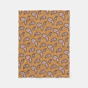 Paramecia Paisley Biology Science Latte Brown Fleece Blanket