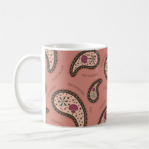 Paramecia Paisley Biology Science Mauve Pink Coffee Mug