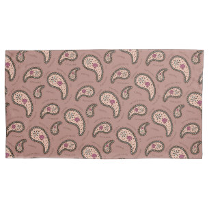 Paramecia Paisley Biology Science Mocha Brown Pillowcase